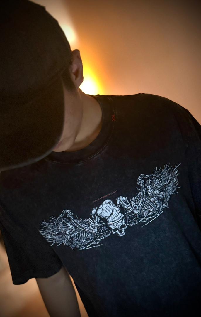 Evil Chef - 230gsm Oversized T Shirt (Washed Shirt) - Hand Drawn Design