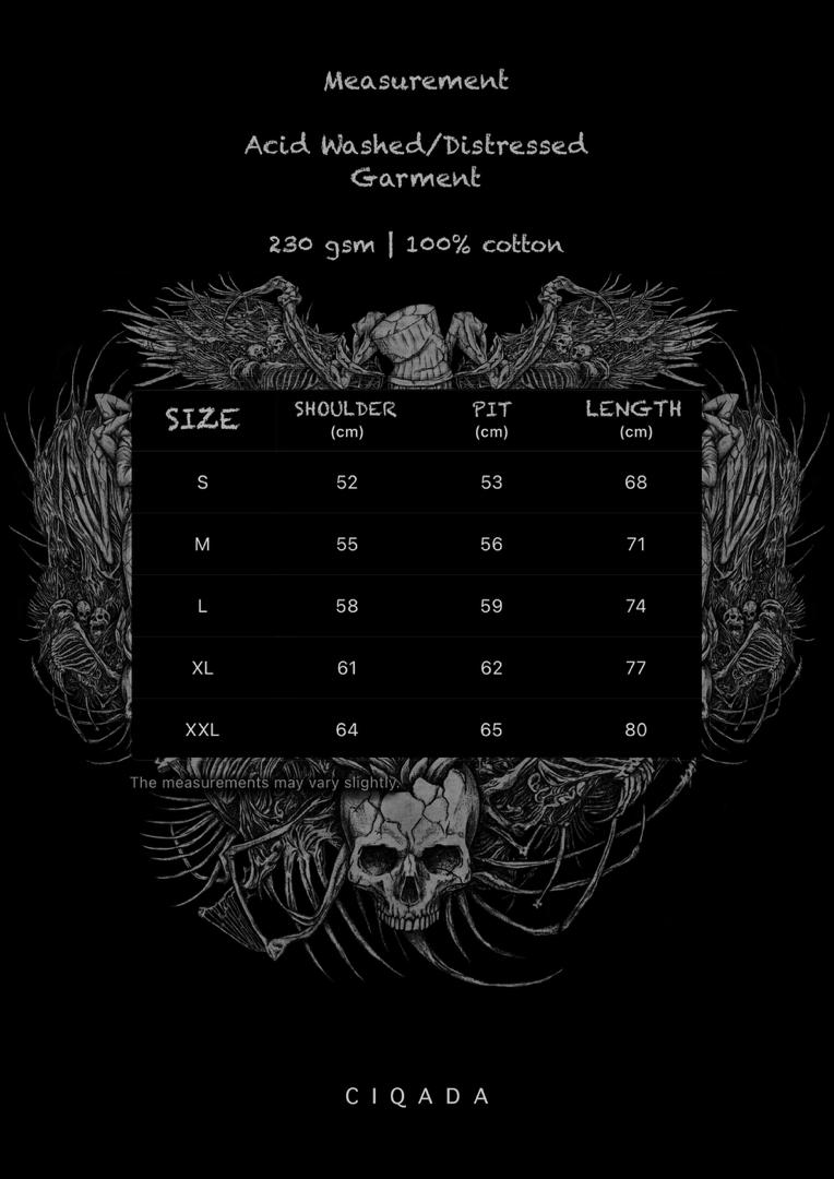 Evil Chef - 230gsm Oversized T Shirt (Washed Shirt) - Hand Drawn Design